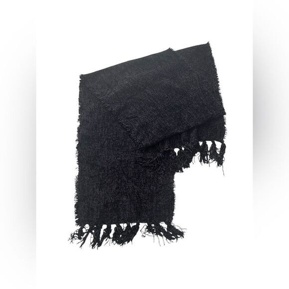 Black Fringed Scarf - Picture 1 of 4